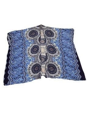 Lotus and Luna Floral Mandala Kimono | Blue/White | O/S | Handmade in Thailand